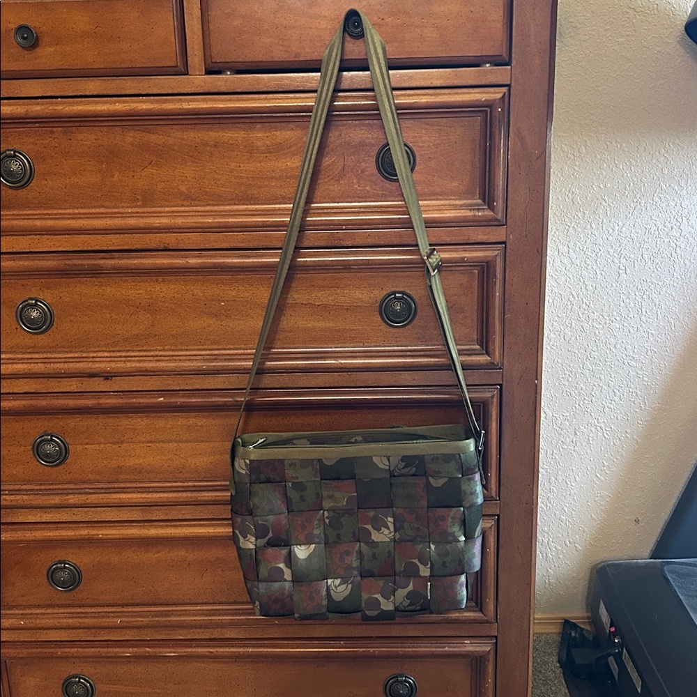 Disney Harvey’s Seatbelt Crossbody Forest Mickey Mouse Camo. Small fray